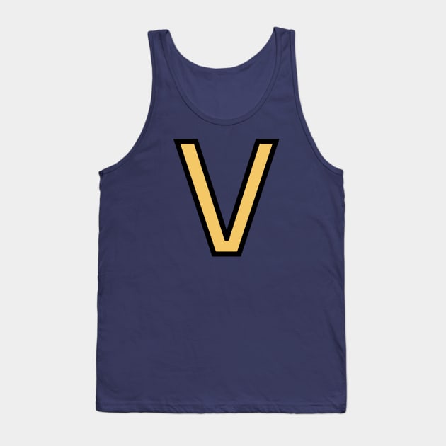 Funky Yellow Letter V Tank Top by Thespot